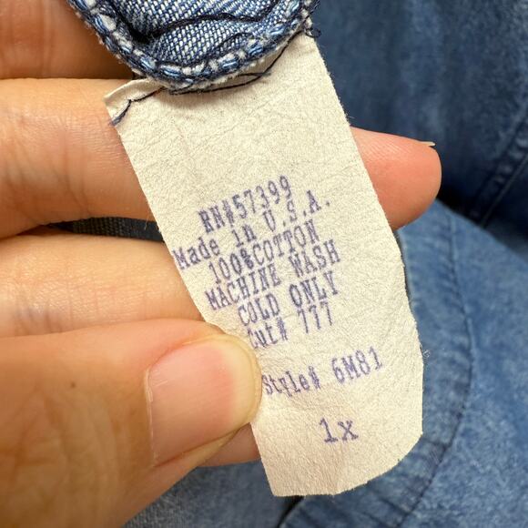 Vintage AP Collection Denim Jumper Dress Size 1X Sleeveless Leaves Embroidered - Picture 4 of 5